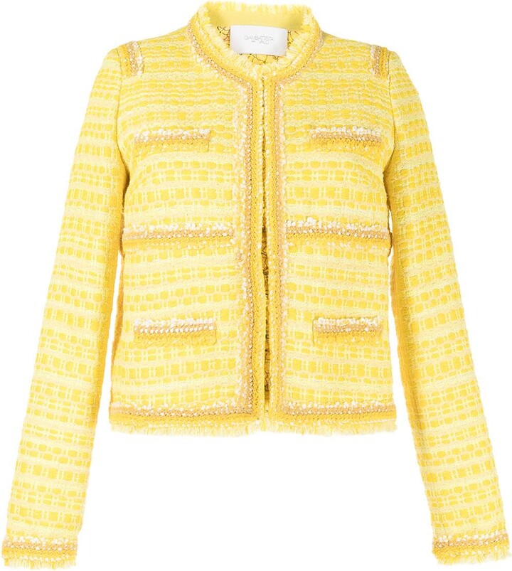 yellow tweed blazer