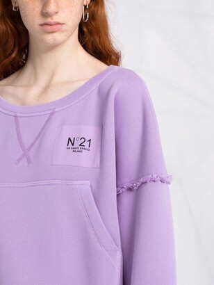 No.21 Scoop-Neck Panelled Sweatshirt