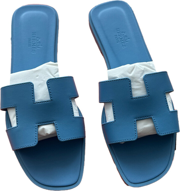 Hermes Vestiaire Collective Women's Designer Blue Mules Clogs
