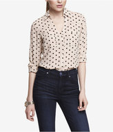 Thumbnail for your product : Express Polka Dot Convertible Sleeve Portofino Shirt