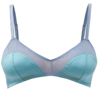 Blue Satin Bra | Shop the world’s largest collection of fashion | ShopStyle