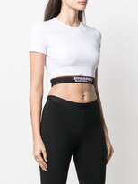 Thumbnail for your product : DSQUARED2 Logo Trim Cropped Top