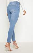 Thumbnail for your product : PrettyLittleThing Petite Light Wash Ankle Grazer Skinny Jean