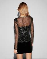 Thumbnail for your product : Express Star Print Ruched Mesh Top