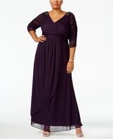 Thumbnail for your product : Adrianna Papell Plus Size Embellished Faux-Wrap Gown