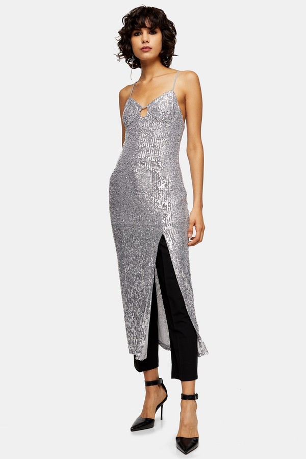 topshop white sequin dress