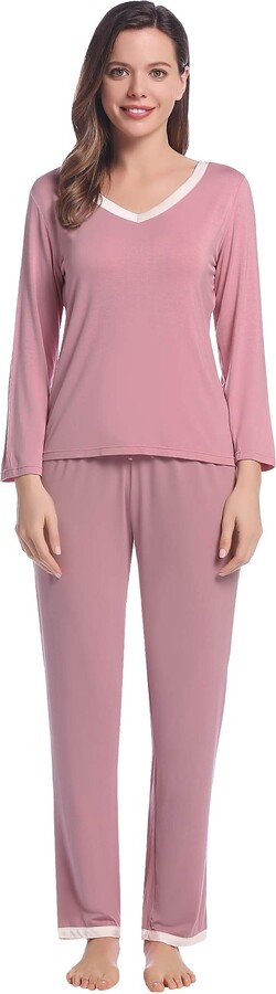 Amorbella Ultra Soft Pyjamas for Women Cool Loungewear Sleeping Set Dusty  Rose Medium - ShopStyle