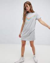 Thumbnail for your product : Daisy Street T Shirt Dress with Rainbow Chevron Stripe