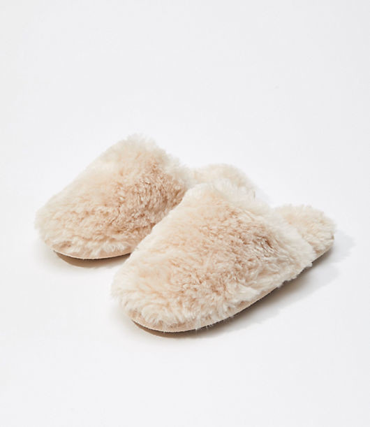 LOFT Faux Fur Slippers - ShopStyle