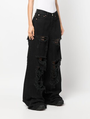 Vetements Destroyed Baggy Denim Jeans - ShopStyle