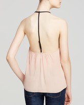 Thumbnail for your product : Alice + Olivia Top - Guenda Silk and Leather