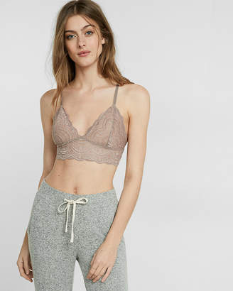 Express One Eleven Padded Lace Triangle Bralette