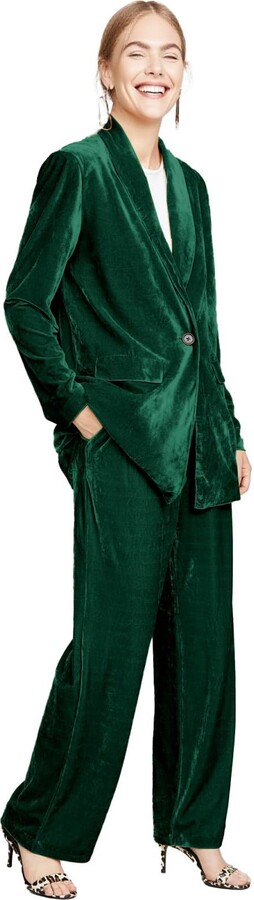 Green Velvet Suit Dinner Suit For Ladies Elegant Green Thick
