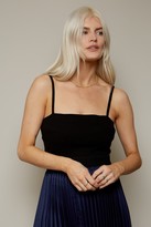 Thumbnail for your product : Little Mistress Clement Black Ribbed Square-Neck Cami Bodysuit