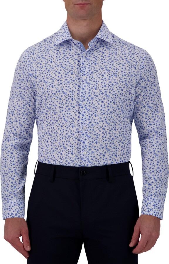 Report Collection Men's Slim-Fit Floral-Print Shirt