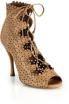 Thumbnail for your product : Tabitha Simmons Bonai Perforated Leather Lace-Up Booties