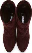 Thumbnail for your product : Brian Atwood Deep Burgundy Suede Nilla Ankle Boot