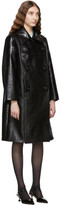 Thumbnail for your product : Miu Miu Black Croc Leather Double-Breasted Trench Coat