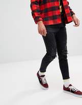 Thumbnail for your product : Pull&Bear Carrot Fit Cropped Jeans With Zip Hems In Black