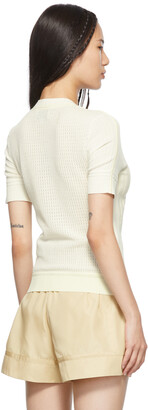 3.1 Phillip Lim Off-White Crêpe Lace Short Sleeve Sweater