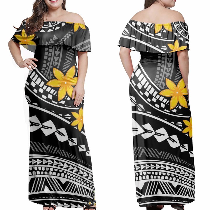 Aulaygo Women Maxi Dress Short Sleeve Off Shoulders Ruffles Long Dress ...