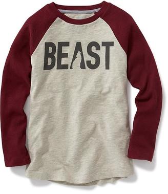 Old Navy Thermal Raglan-Sleeve Graphic Tee for Boys