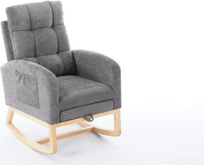 Isabelle & Max Smooth - Rocking Living Room Chair With Solid Frame, Side Pocket, And Ergonomic Stylish Rocking Adjustable Footrest, High ,