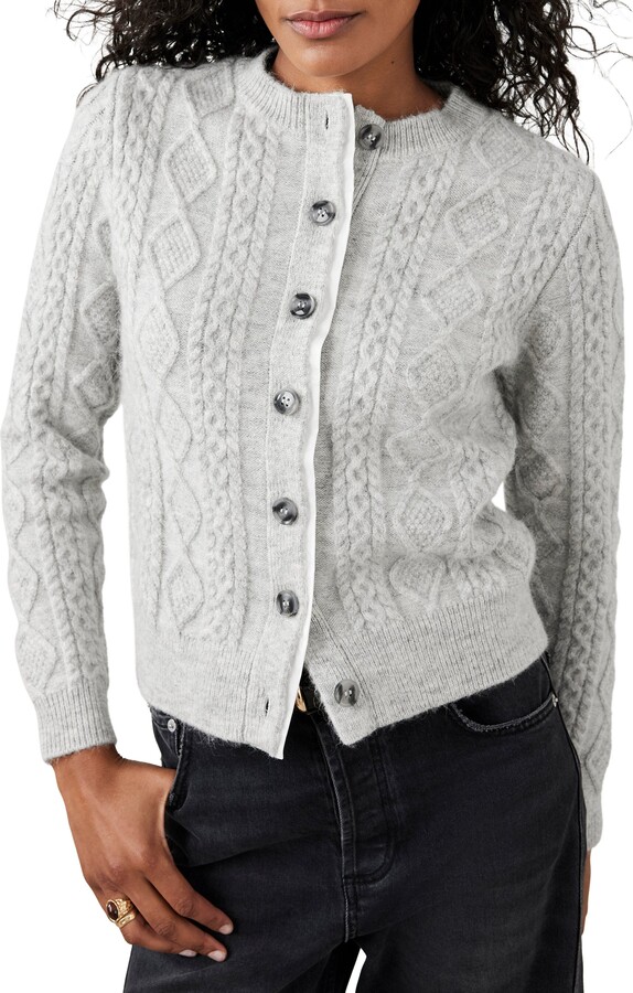 Mint Velvet Cable Knit Wool Blend Cardigan