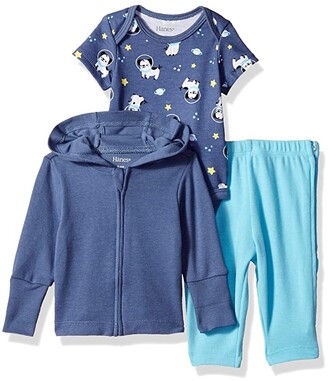 Hanes Ultimate Baby Flexy Jogger with Bodysuit and Zippin Knit Hoodie Set 