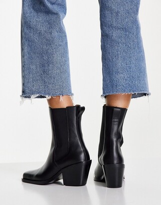 & other stories square toe leather boots