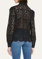 Thumbnail for your product : L'Agence Jenica Lace Long-Puffed Sleeve Blouse