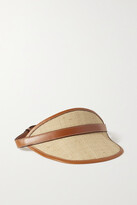 Thumbnail for your product : Zimmermann Leather-trimmed Raffia Visor