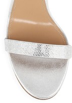 Thumbnail for your product : Aquazzura So Nude Crystal-Embellished Metallic Leather Slingback Sandals