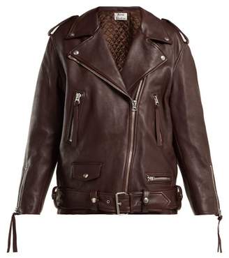 Acne Studios - Leather Jacket - Womens - Burgundy