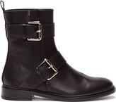 Thumbnail for your product : Proenza Schouler Black Leather Double Buckle Moto Boots