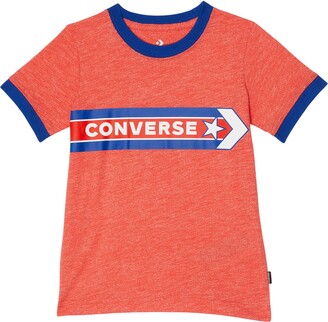 ShopStyle Clothing - Sport Stripe Boy\'s Ringer Tee (Habanero Kids) (Little Converse Red)