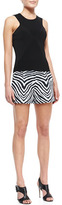 Thumbnail for your product : Milly Zebra-Print Relaxed Twill Shorts