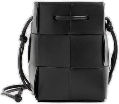 Bottega Veneta Pre-owned Mini Intrecciato Cassette Bucket Bag - Black