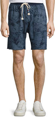 Sol Angeles Tropical Palm-Print Sweat Shorts, Indigo