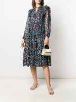 Thumbnail for your product : Ulla Johnson Long Sleeve Ruffled Floral Print Dress