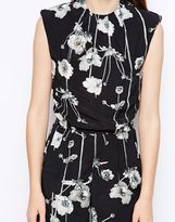 Thumbnail for your product : Warehouse Trailing Stem Floral Playsuit