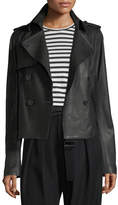 Thumbnail for your product : Vince Cropped Lamb Leather Trench Coat