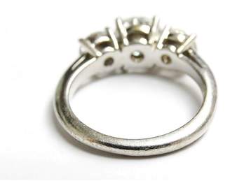 Tiffany & Co. Platinum 3 Stone Diamond Engagement Ring Size 5