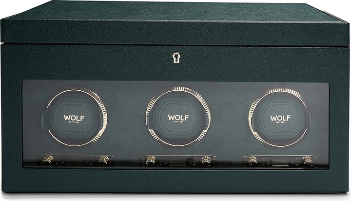 Wolf 1834 British Racing Triple Watch Winder in Green