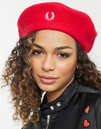 FRED PERRY （wool beret） Fred Perry wool beret in red - ShopStyle Hats