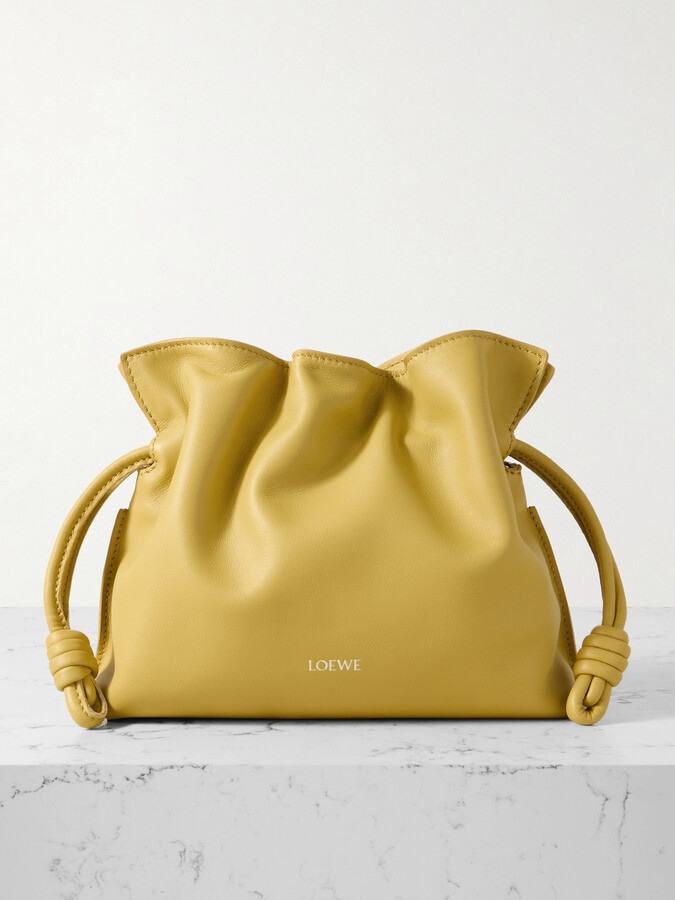 Loewe Flamenco Mini Leather Clutch - Yellow