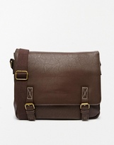 Thumbnail for your product : ASOS Double Buckle Satchel - Brown