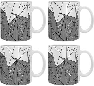 Deny Designs Brandy Rays Ceramic Coffee Mugs (Set of 4)