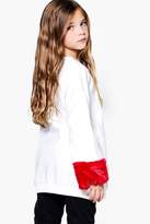 Thumbnail for your product : boohoo Girls Faux Fur Cuff Oversized Jumper