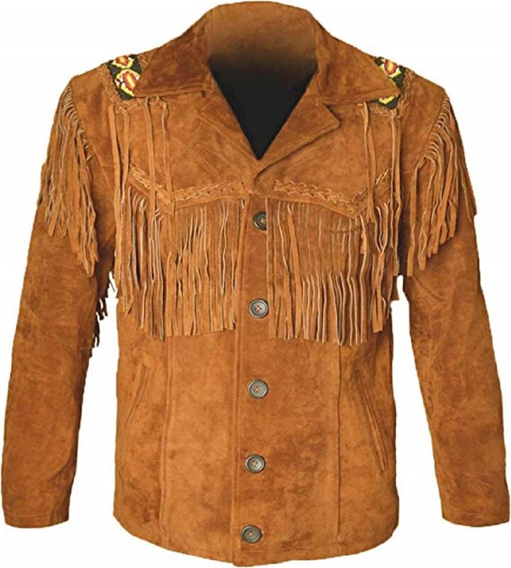 LEATHERAY Western Leather Jackets for Men Cowboy Leather Jacket and